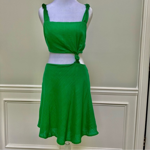 BILLY J Renee LINEN Mini Cutout Dress 12 - Picture 1 of 7